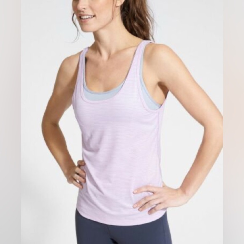 Athleta Purple And Grey Fully Focused Support Tank Size Extra Small